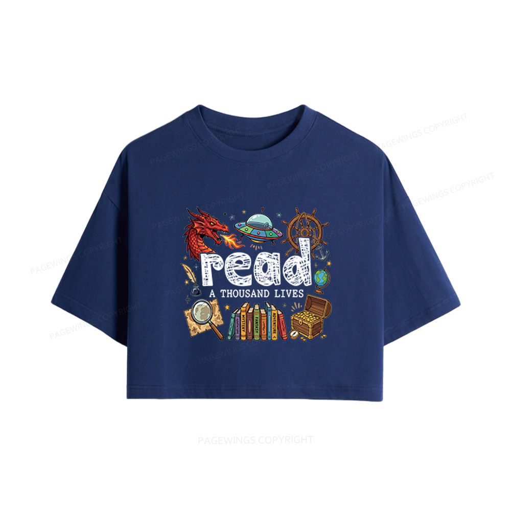 Pagewings Read A Thousand Lives Women Crop Tops