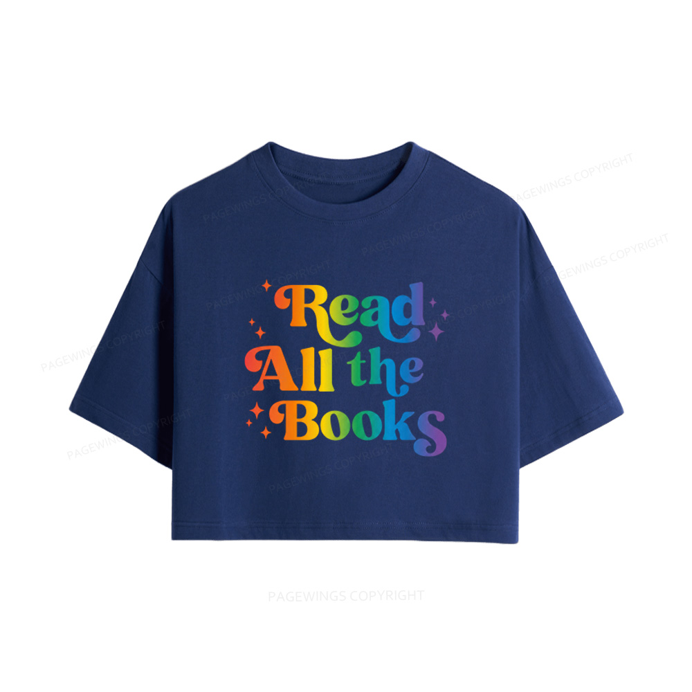 Pagewings Read All the Books Women Crop Tops