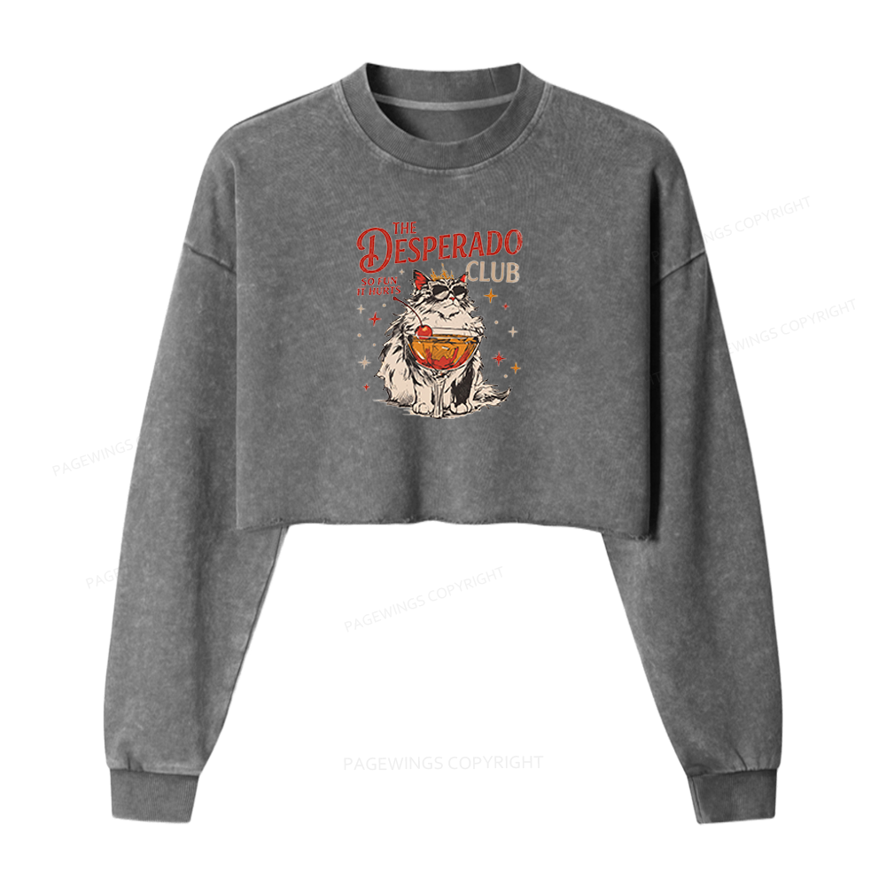 Pagewings Desperado Club Washed Crop Sweatshirt