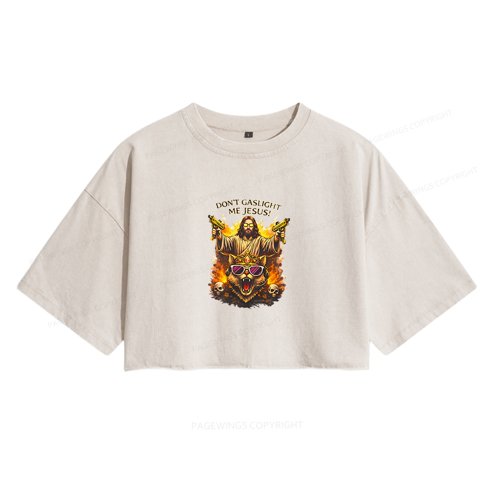 Pagewings Sci‑Fi Nerd Women's Washed Cropped T-shirt