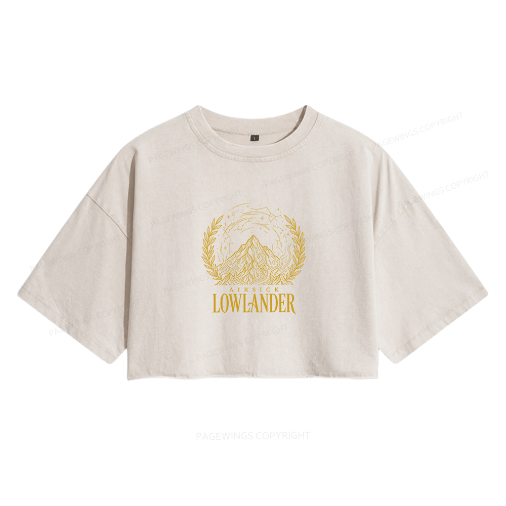 Pagewings Fantasy Books Lover Women's Washed Cropped T-shirt