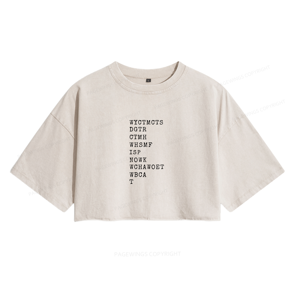 Pagewings Will You Come To My Cottage This Summer Women's Washed Cropped T-shirt