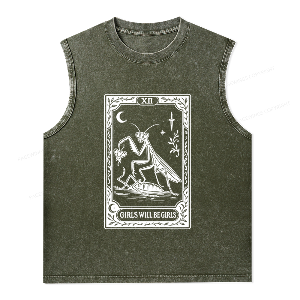 Pagewings Girls Will Be Girls Unisex Washed Tank Top