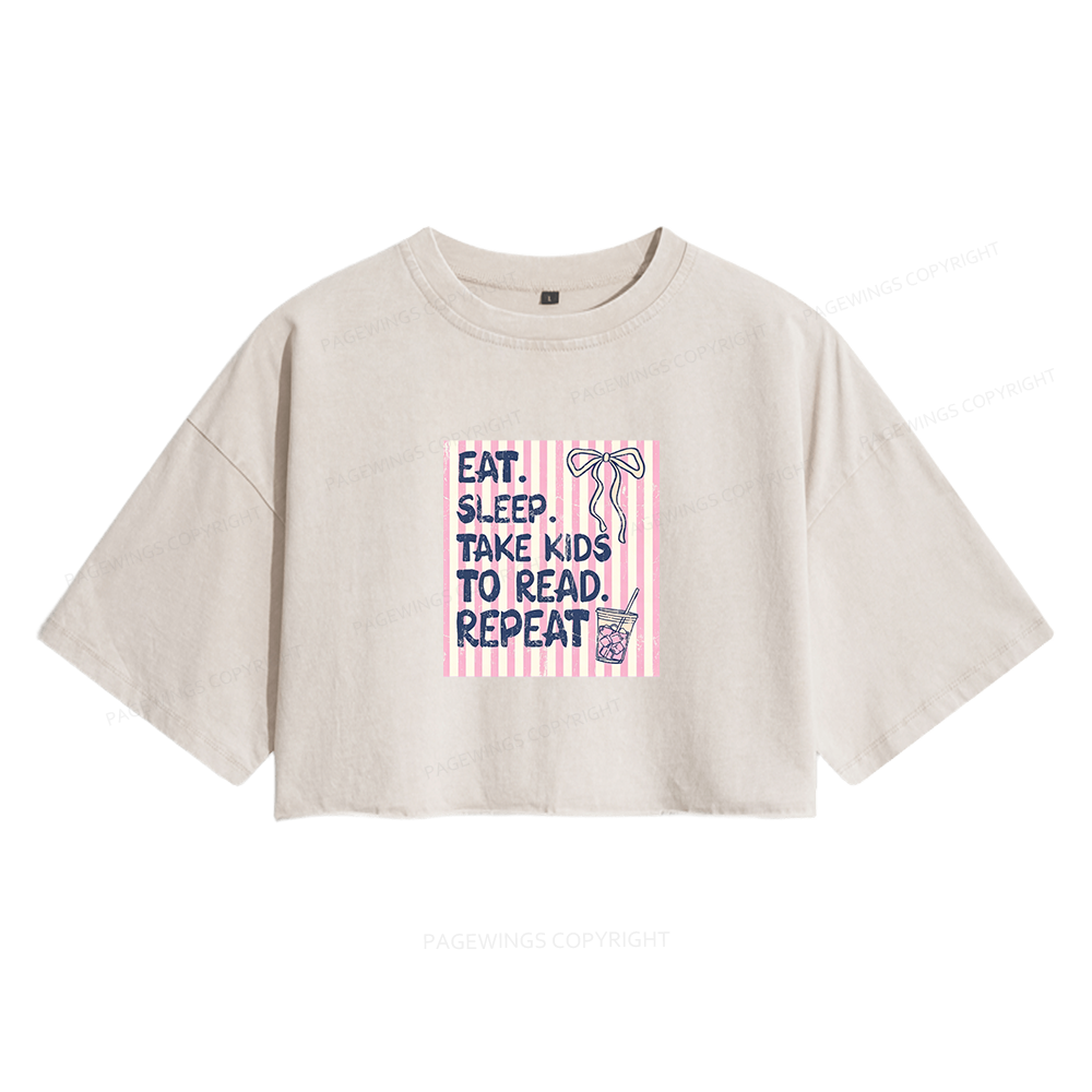 Pagewings Book Lover Women's Washed Cropped T-shirt