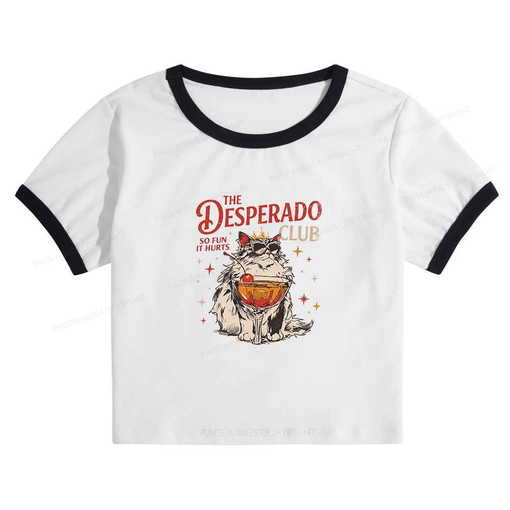 Pagewings Desperado Club Baby Tee Crop Ringer T-Shirt