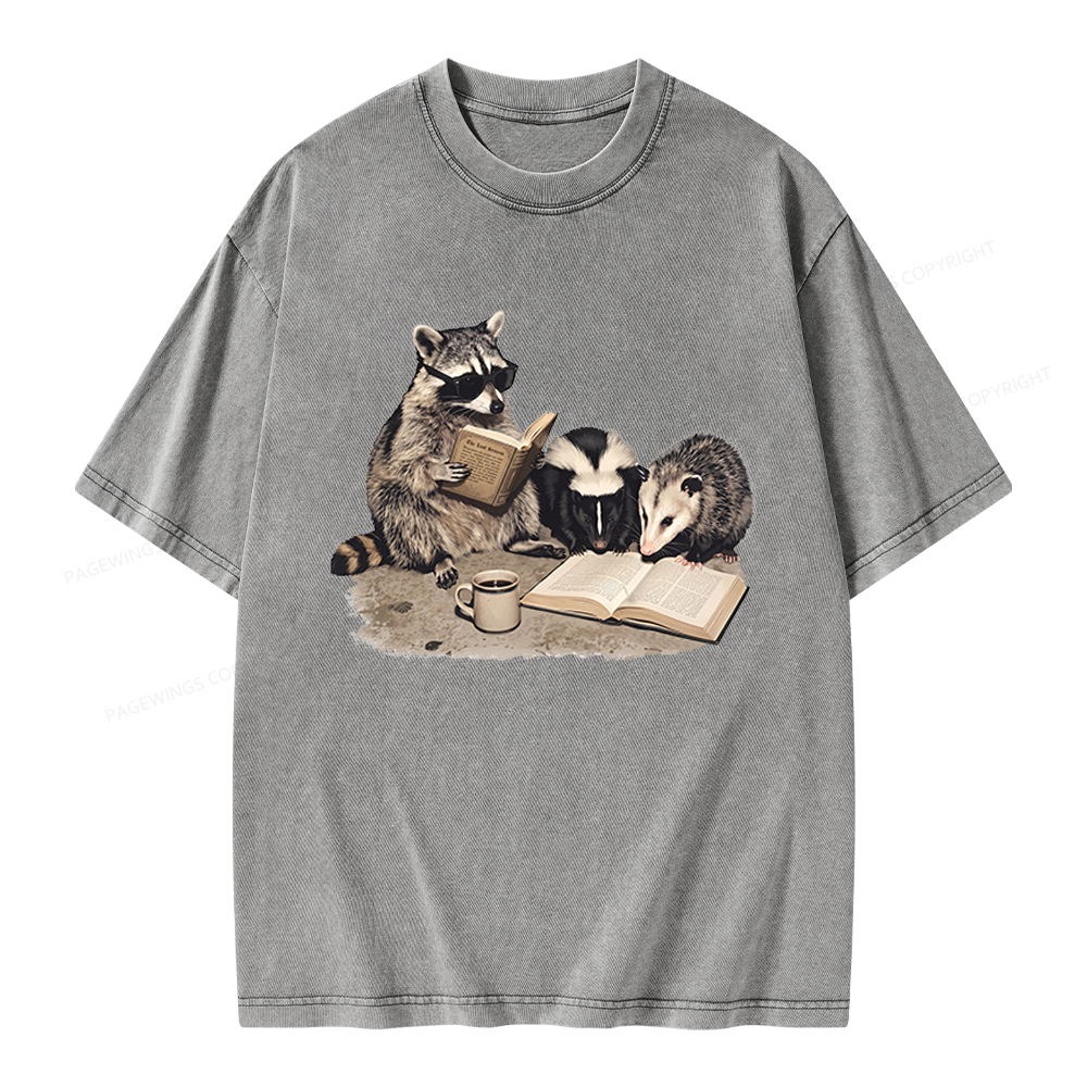 Pagewings Trash Book Club Unisex Washed T-shirt