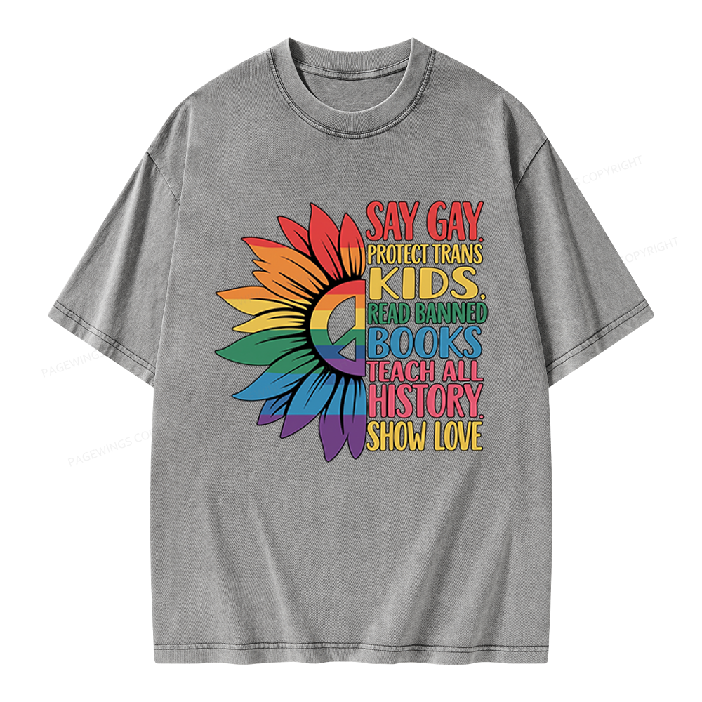 Pagewings Pride Month Unisex Washed T-shirt