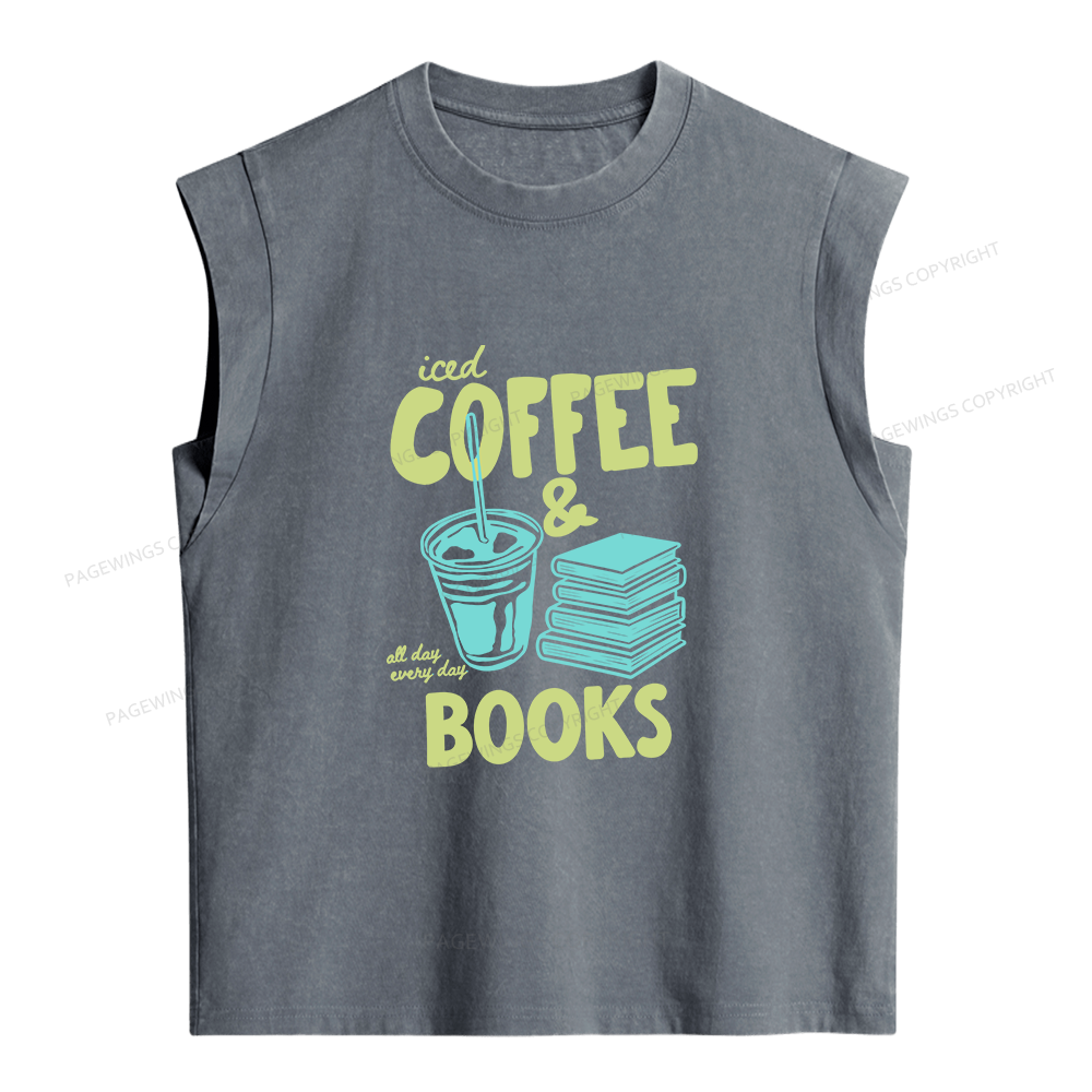 Pagewings Coffee And Books Women's Washed Tank Top