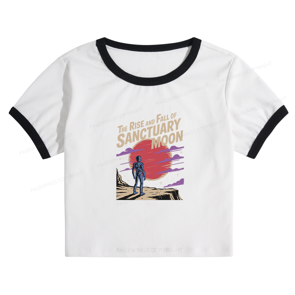 Pagewings The Rise And Fall Of Sanctuary Moon Baby Tee Cropped Ringer T-Shirt 