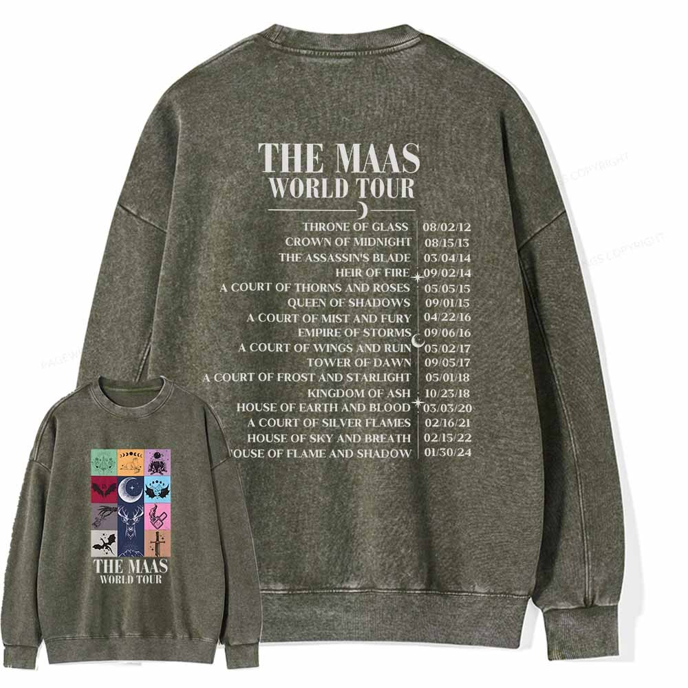 Pagewings Sarah J. Maas World Tour Comfort Colors tee Unisex Washed Sweatshirt
