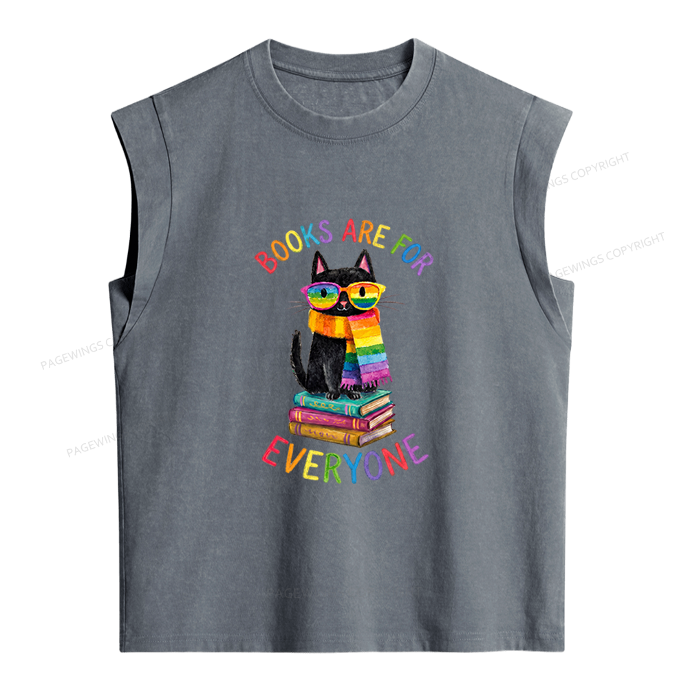 Pagewings Books Are For Everyone Women's Washed Tank Top