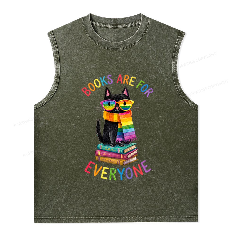 Pagewings Books Are For Everyone Unisex Washed Tank Top