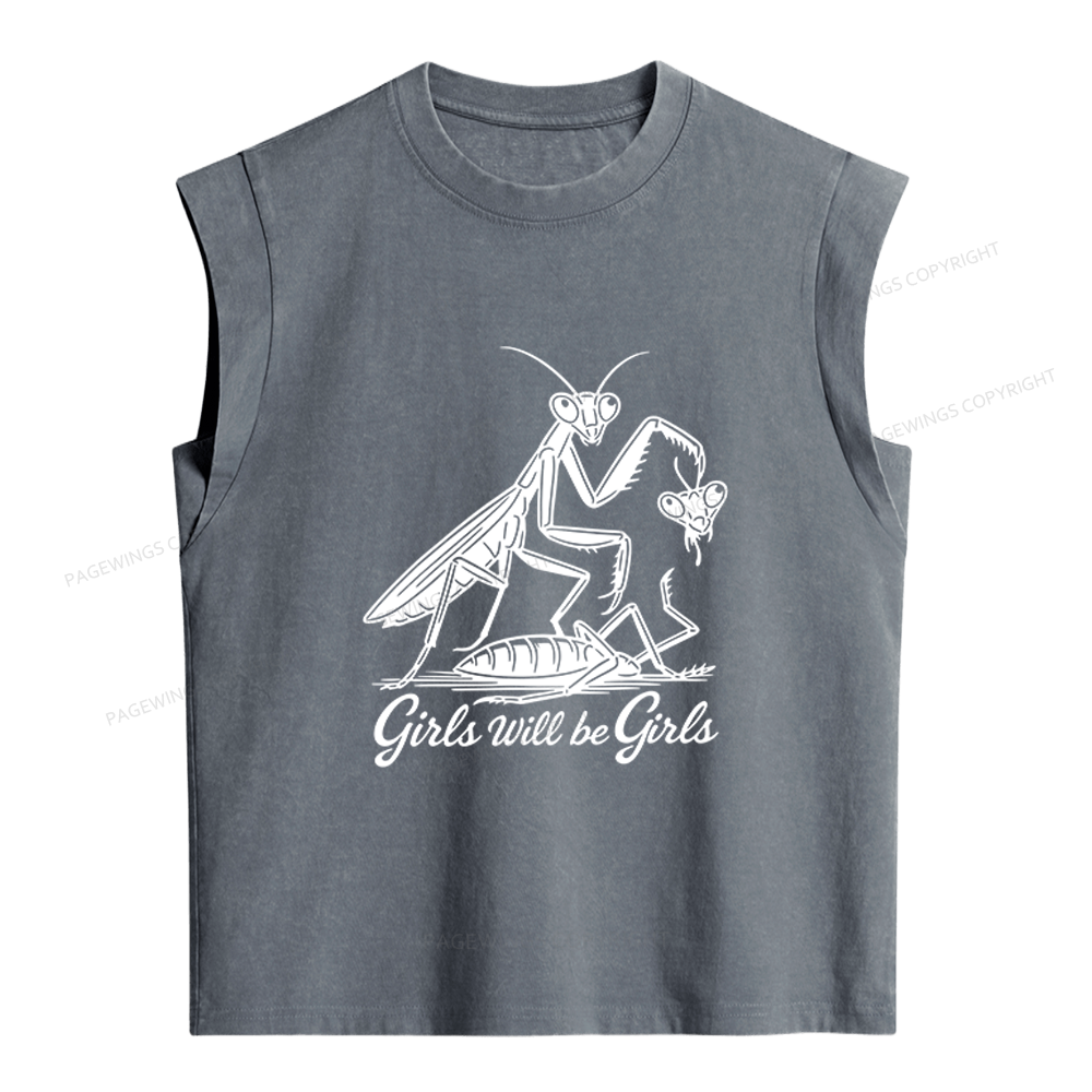 Pagewings Girls Will Be Girls Women's Washed Tank Top