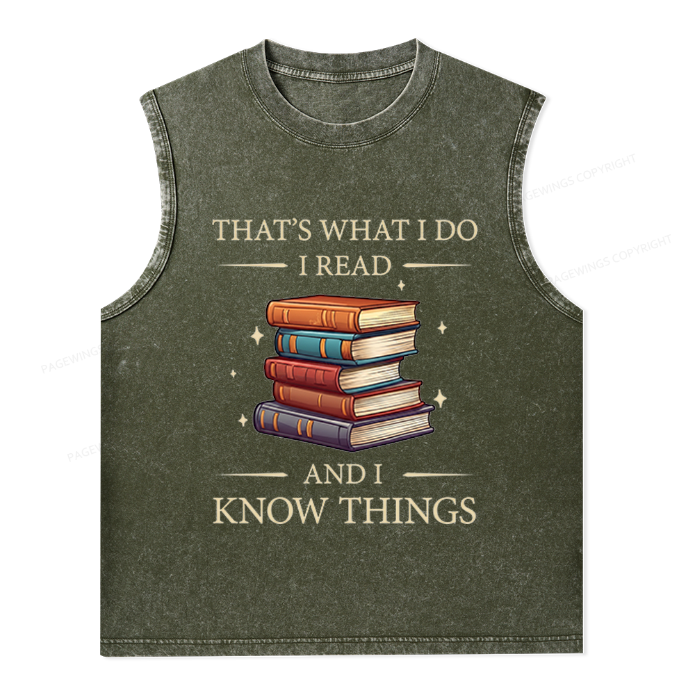 Pagewings Book Nerd Unisex Washed Tank Top