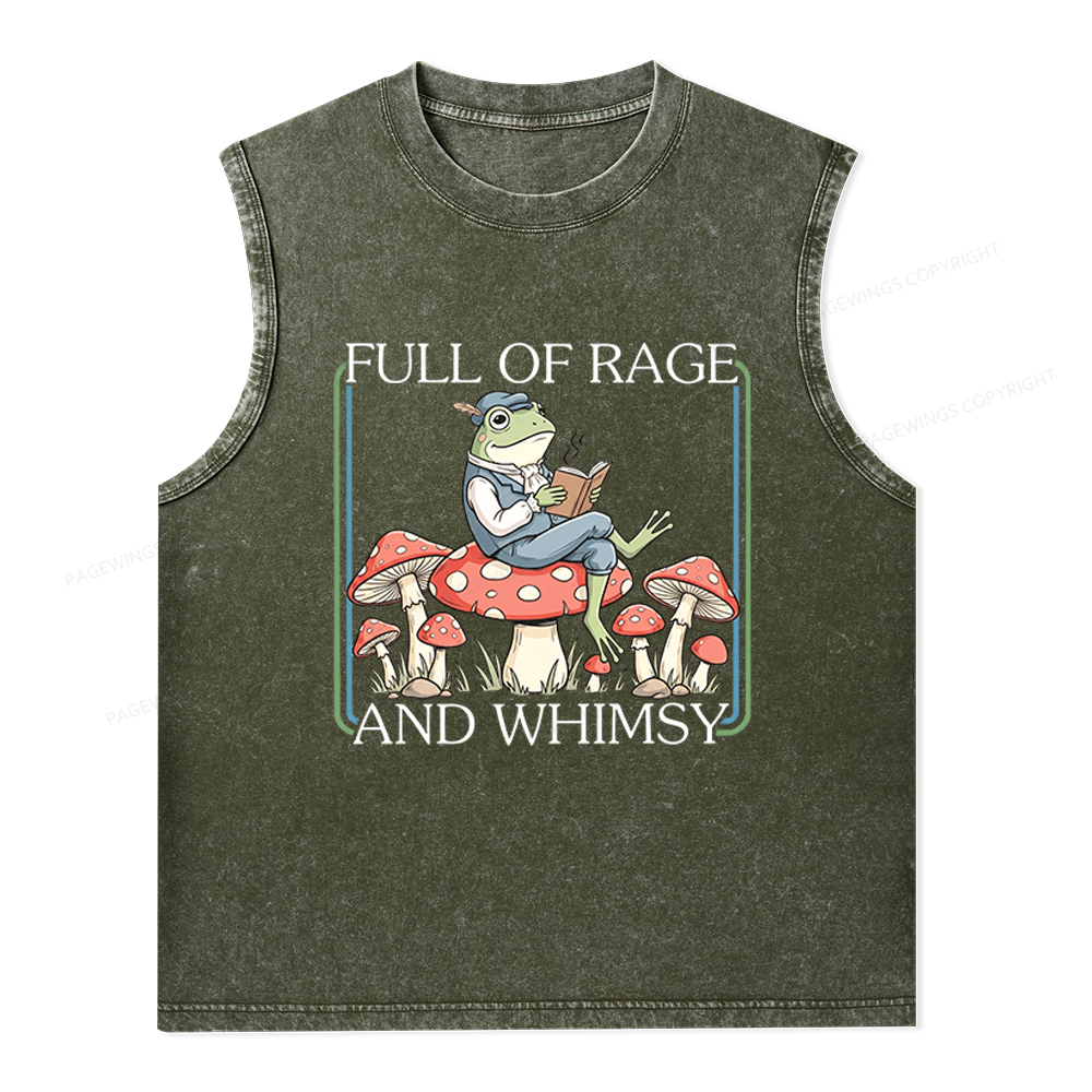 Pagewings Full Of Rage and Whimsy Unisex Washed Tank Top