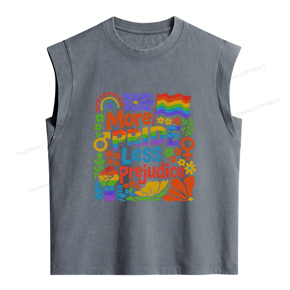 Pagewings More Pride Less Prejudice Women's Washed Tank Top