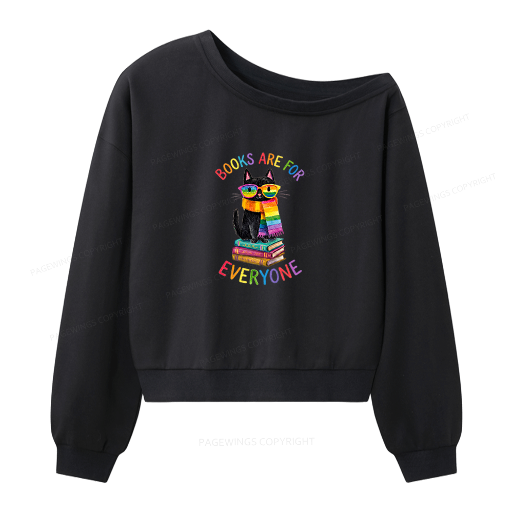 Pagewings Books Are For Everyone Women Off Shoulder Sweatshirt