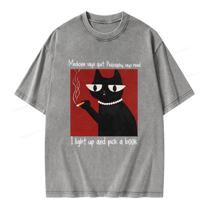 Pagewings Funny Book Unisex Washed T-shirt