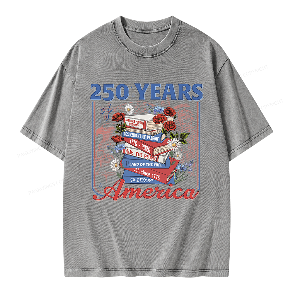 Pagewings Patriotic Reader Unisex Washed T-shirt