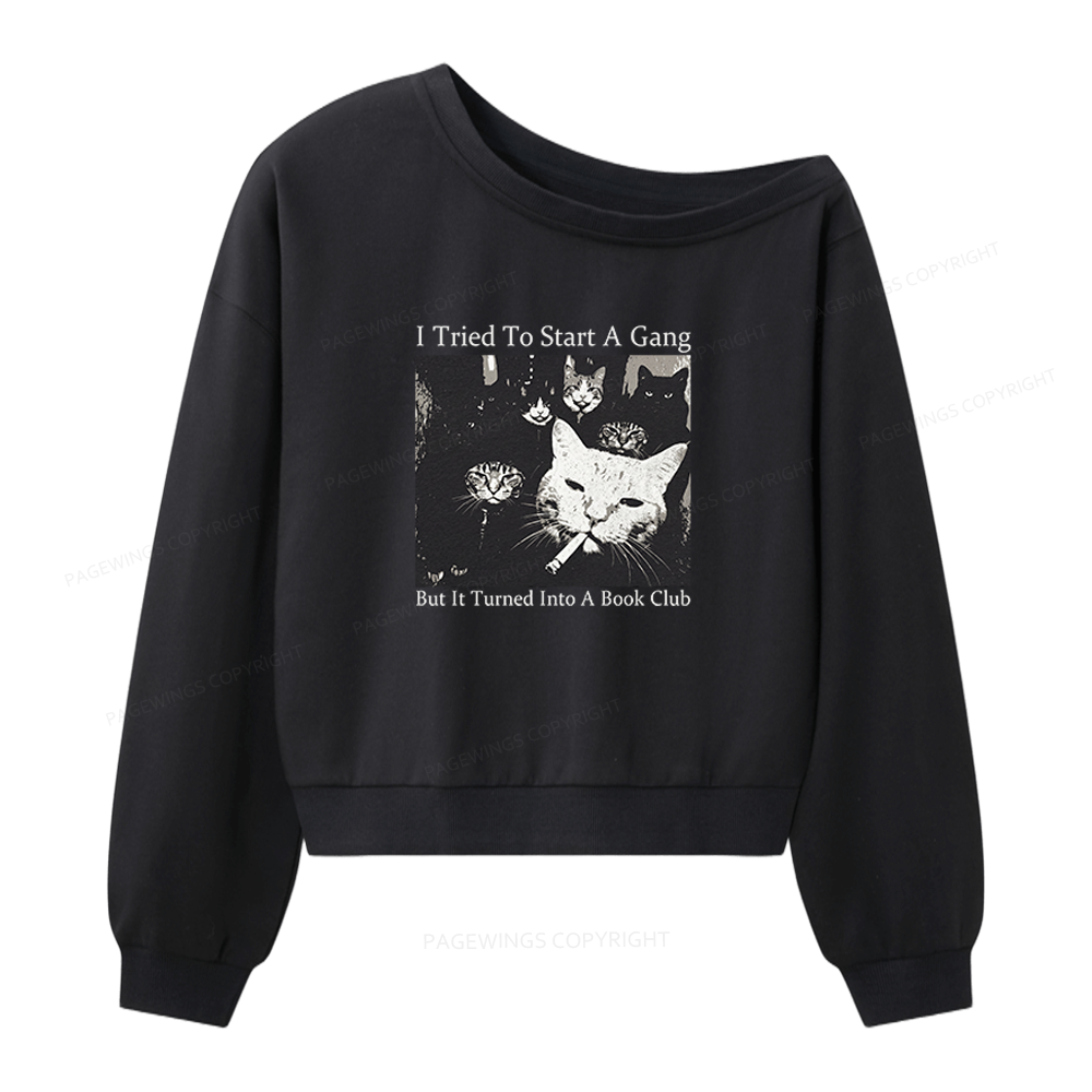 Pagewings Book Club Women Off Shoulder Sweatshirt