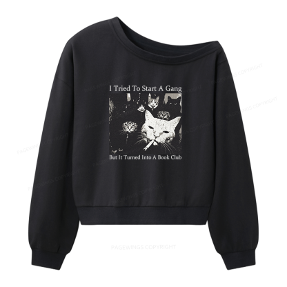 Pagewings Book Club Women Off Shoulder Sweatshirt