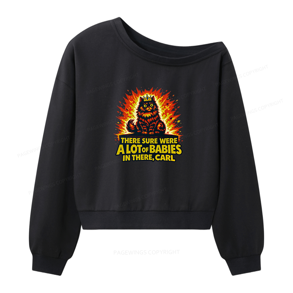 Pagewings A Lot Of Babies In There Women Off Shoulder Sweatshirt
