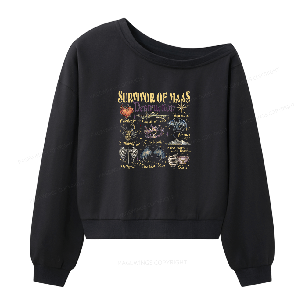 Pagewings Darkness Claim Us Women Off Shoulder Sweatshirt