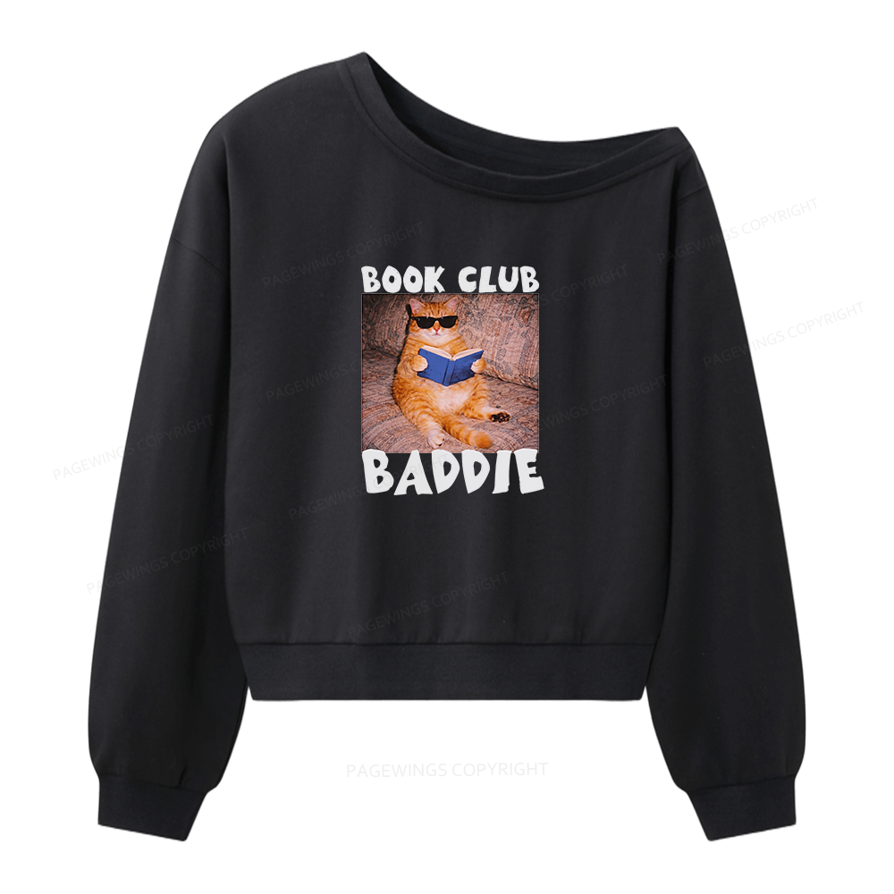 Pagewings Book Club Baddie Women Off Shoulder Sweatshirt