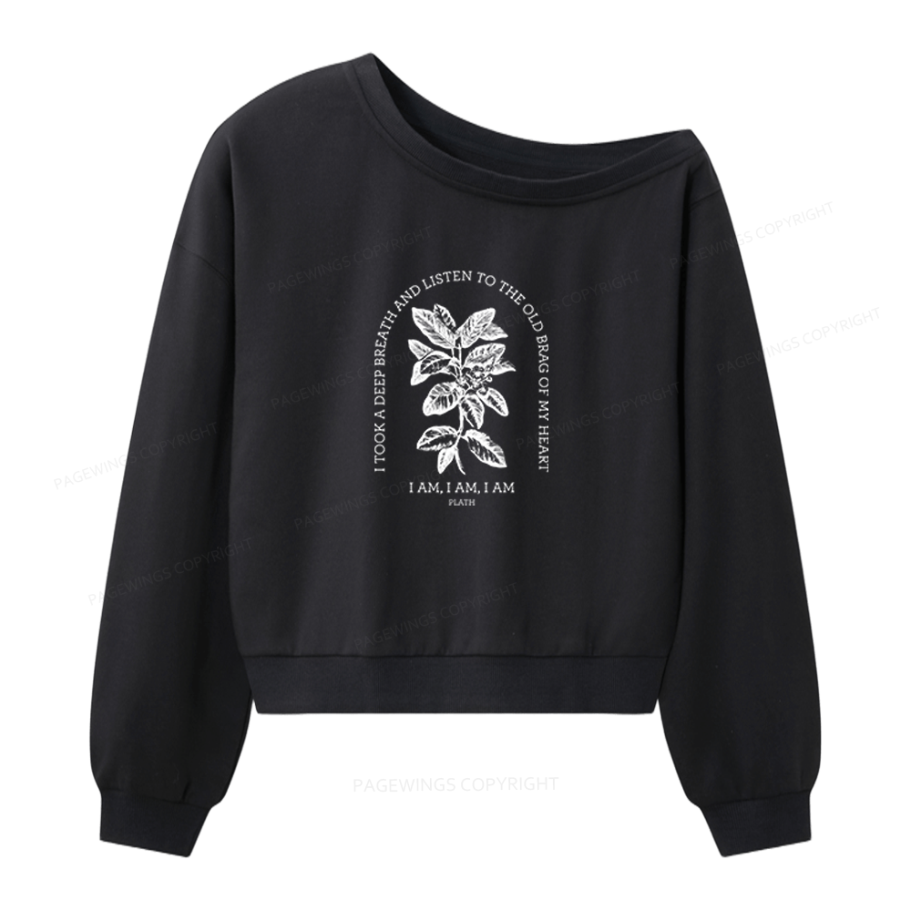 Pagewings Poet Bookish Women Off Shoulder Sweatshirt