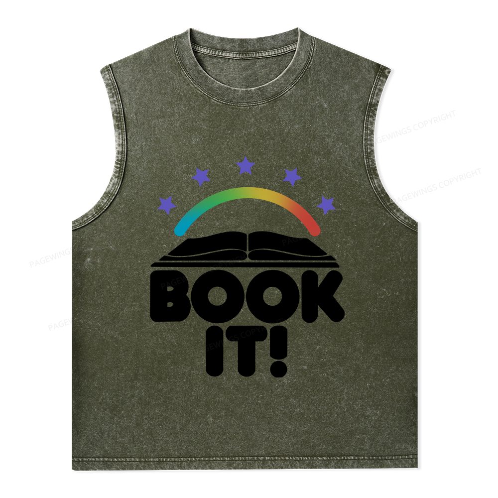 Pagewings Book It Unisex Washed Tank Top
