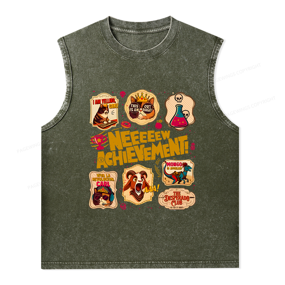 Pagewings New Achievement Unisex Washed Tank Top