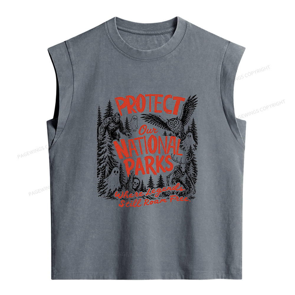 Pagewings Protect National Parks Women's Washed Tank Top
