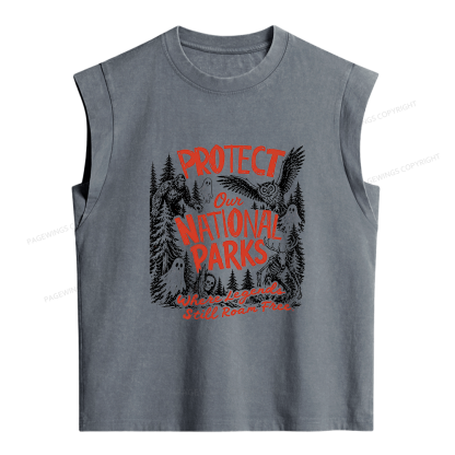 Pagewings Protect National Parks Women's Washed Tank Top
