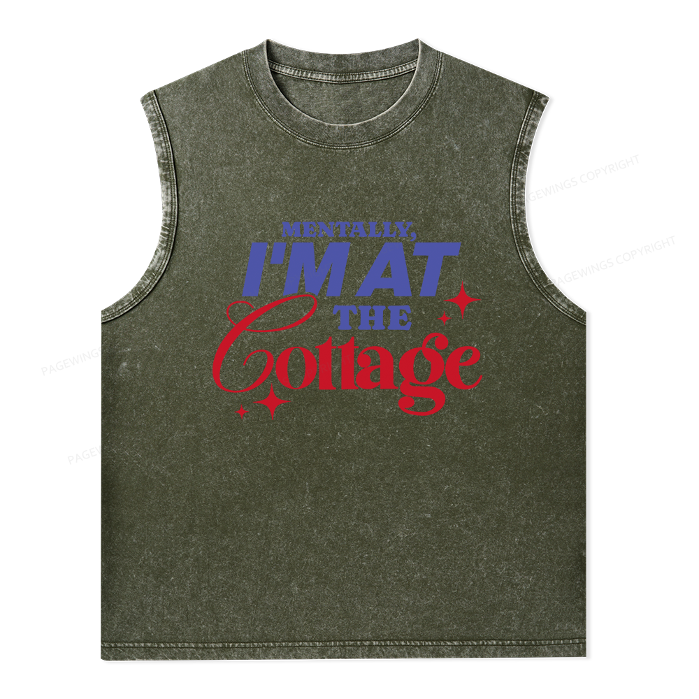 Pagewings  I'm at the Cottage Unisex Washed Tank Top