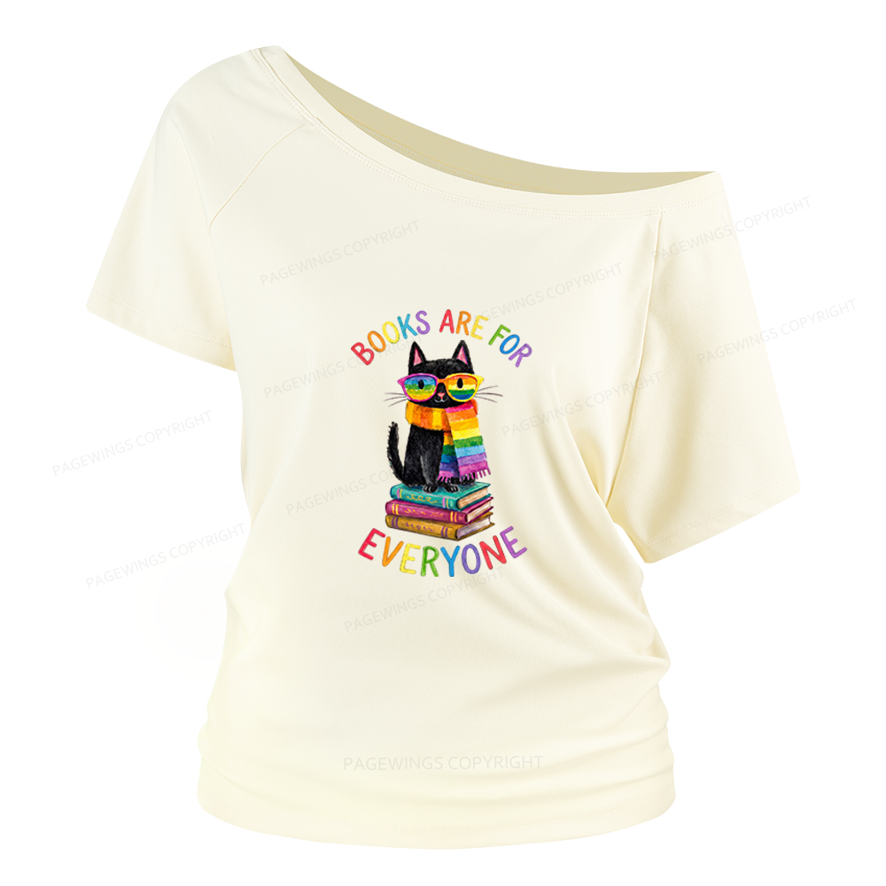 Pagewings Books Are For Everyone Women Off Shoulder T-shirts