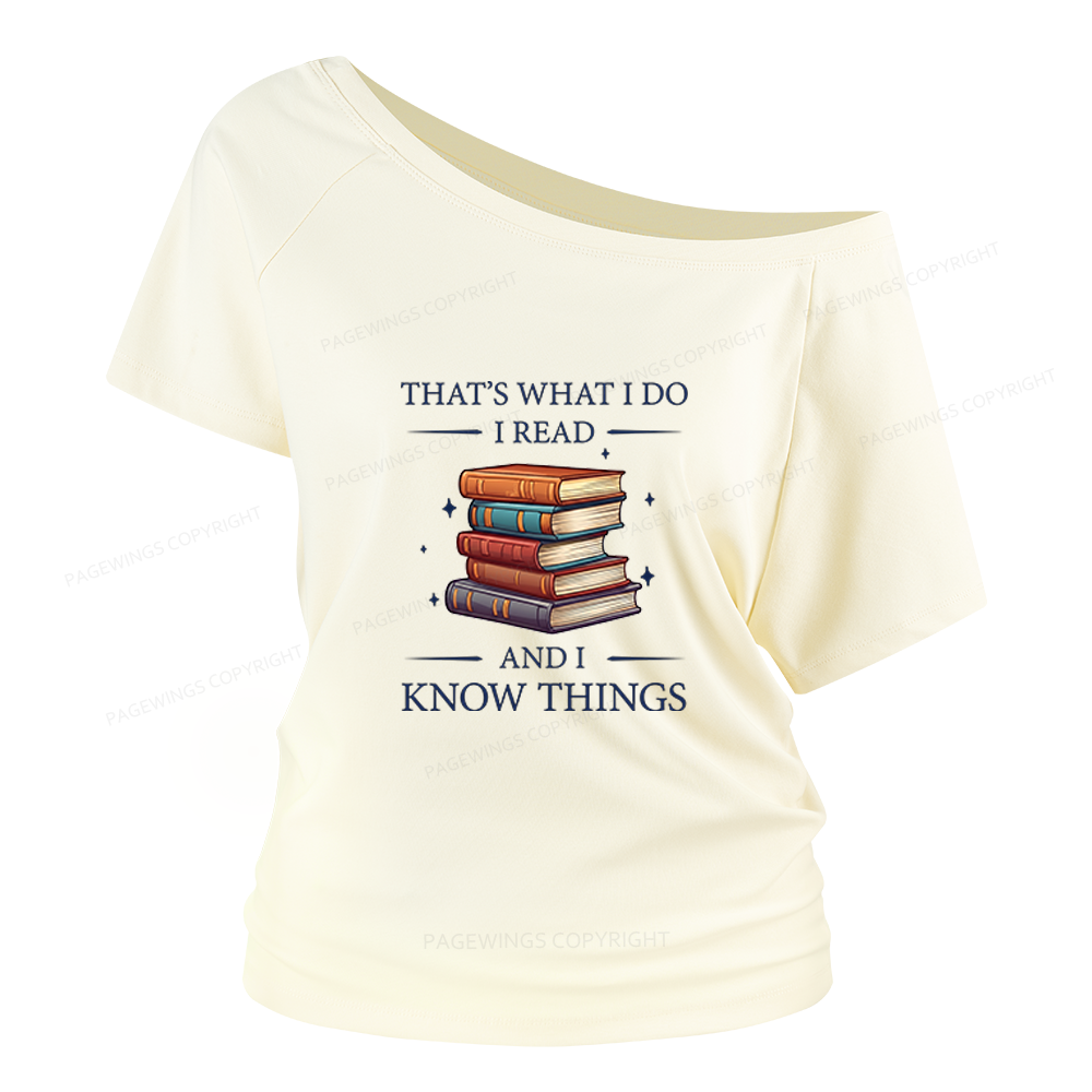 Pagewings Book Nerd Women Off Shoulder T-shirts