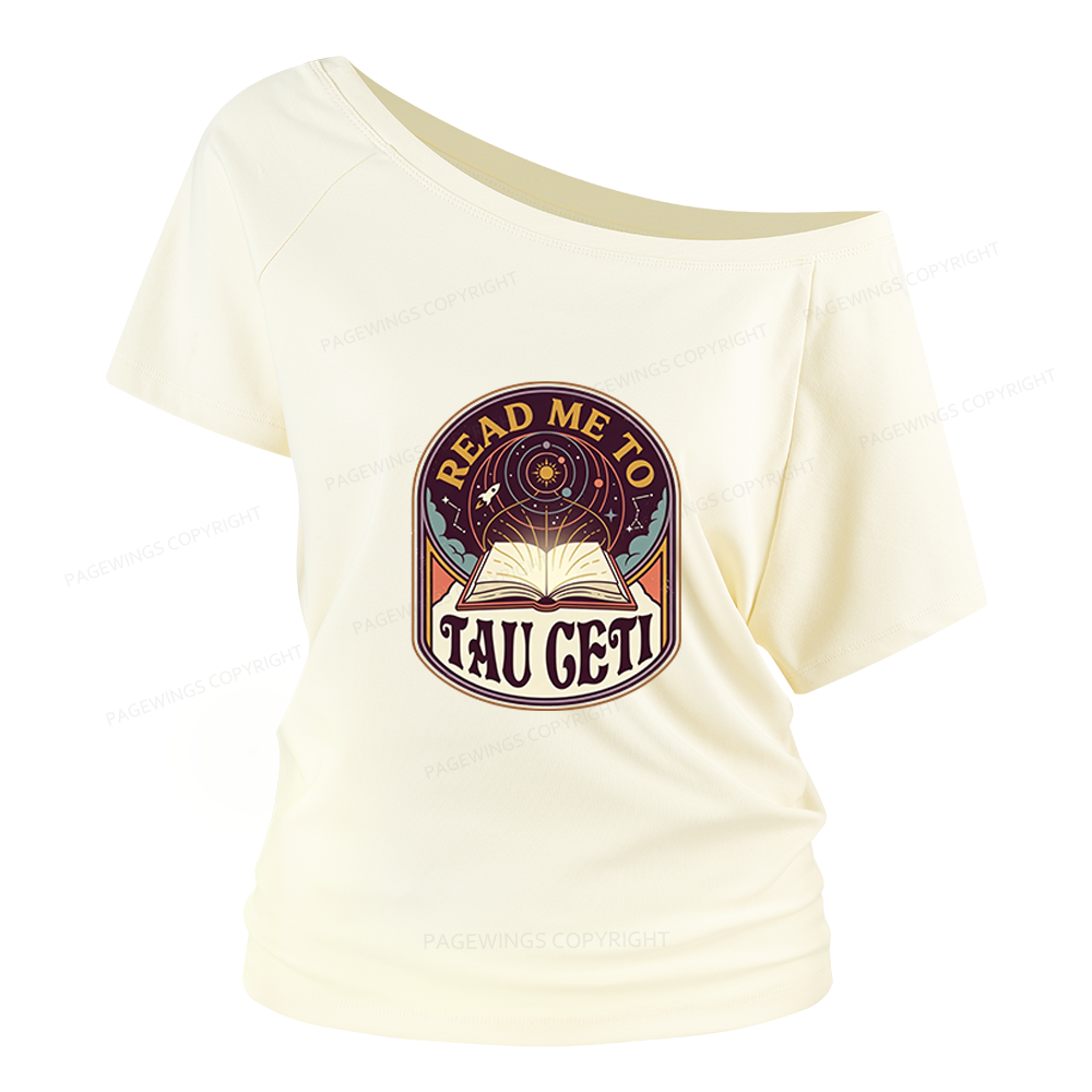 Pagewings Sci-Fi Novel Lover Women Off Shoulder T-shirts