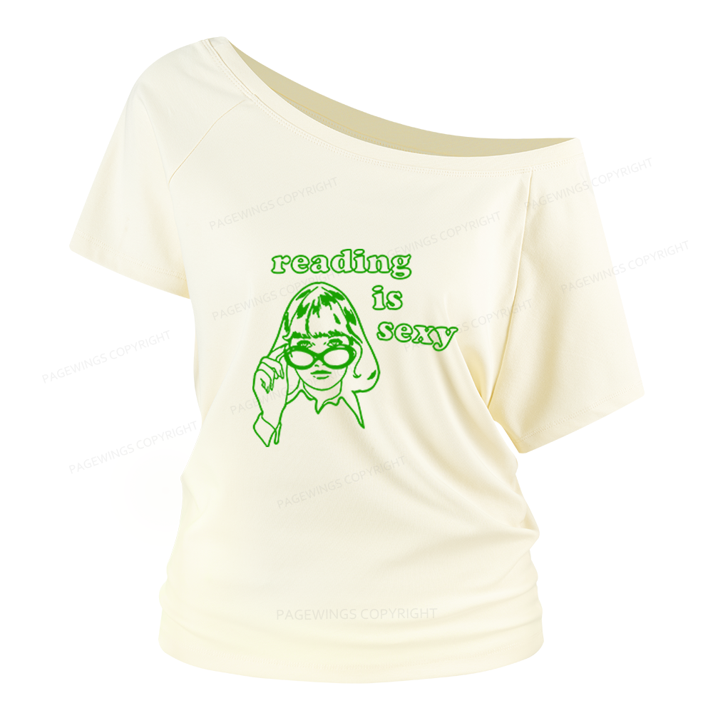Pagewings Reading Is Sexy Women Off Shoulder T-shirts