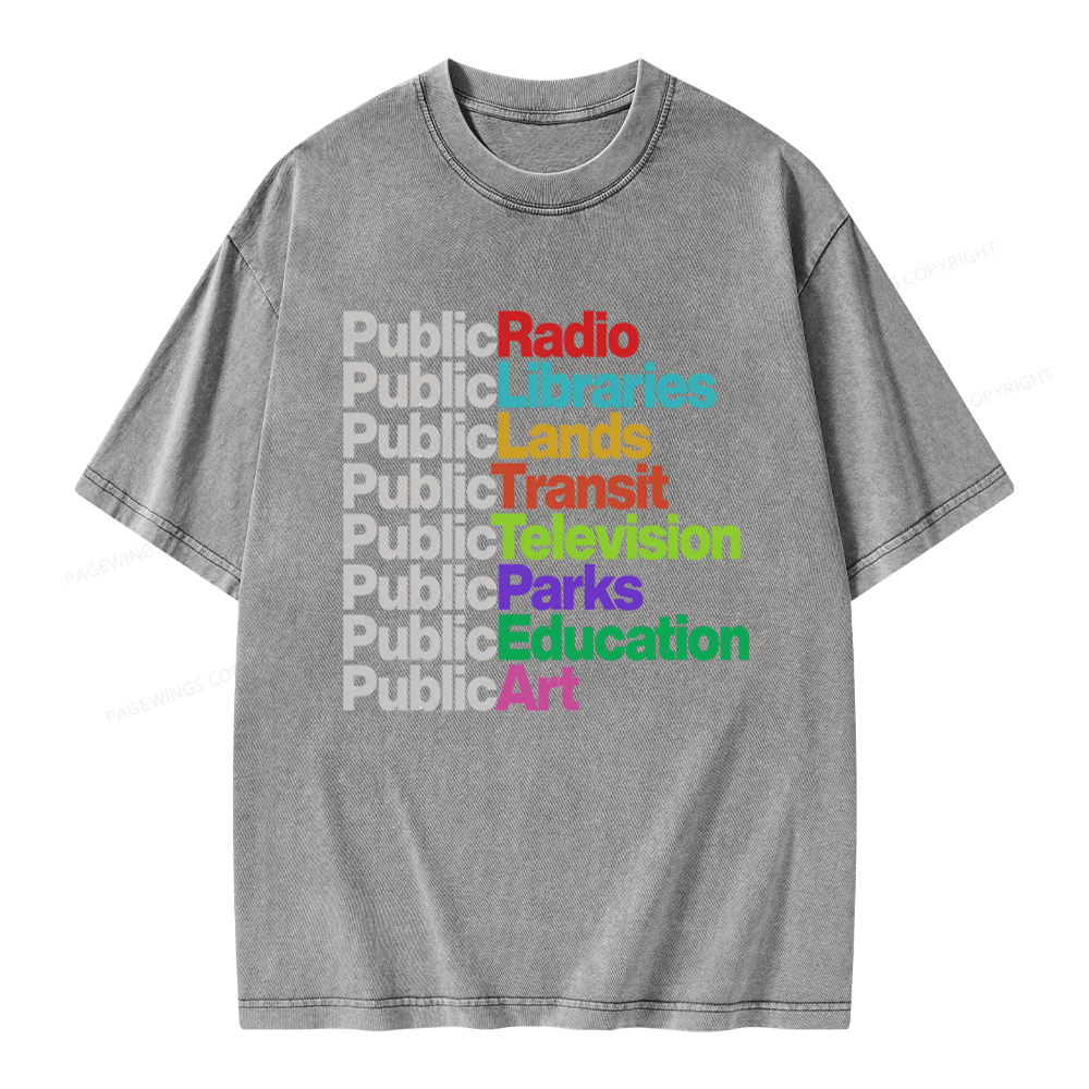 Pagewings Public Libraries Unisex Washed T-shirt