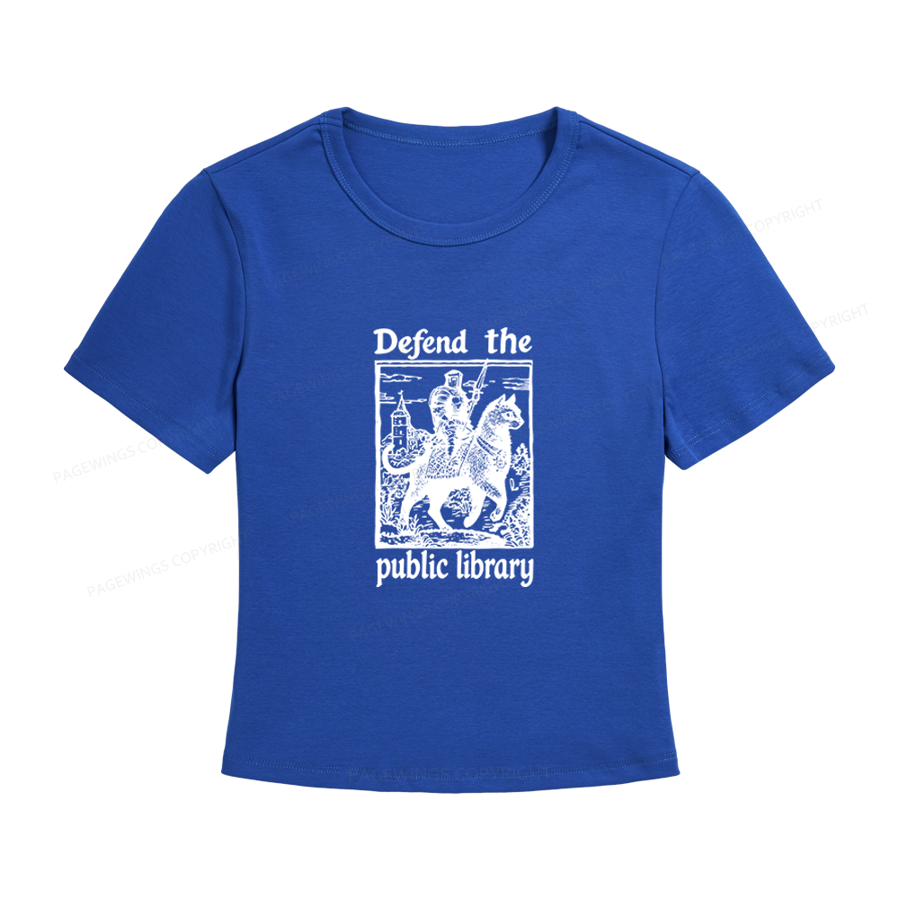 Pagewings Defend the Public Library Women's Baby Tee