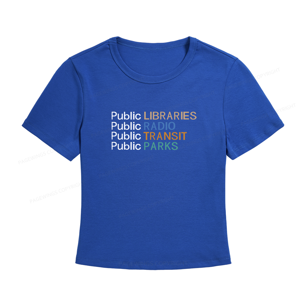 Pagewings Public Libraries Radio Transit Parks Women's Baby Tee