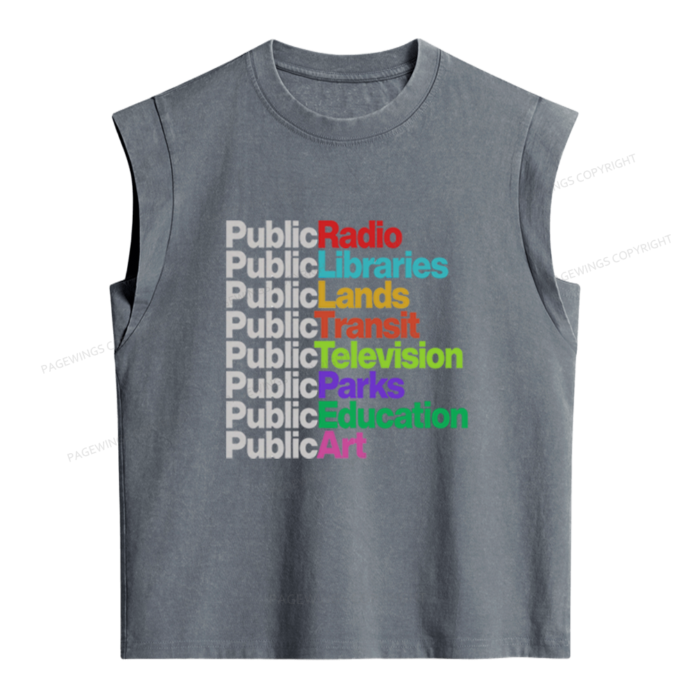 Pagewings Public Libraries Women's Washed Tank Top