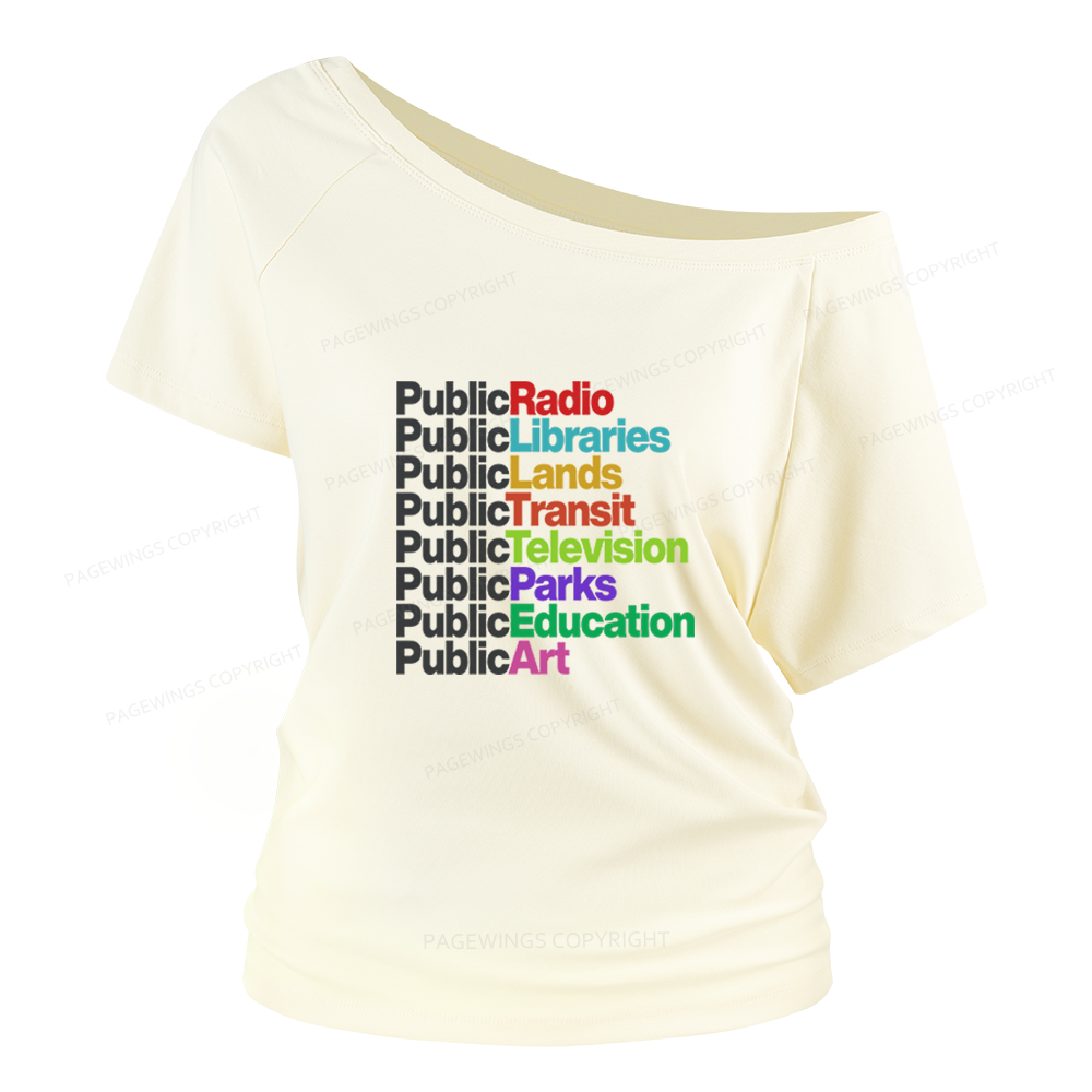 Pagewings Public Libraries Women Off Shoulder T-shirts