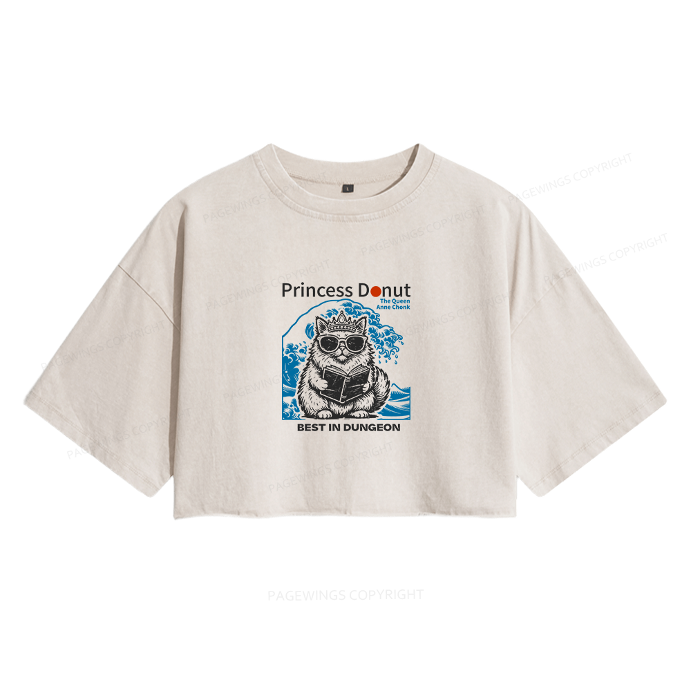 Pagewings Sci-Fi Lover Women's Washed Cropped T-shirt