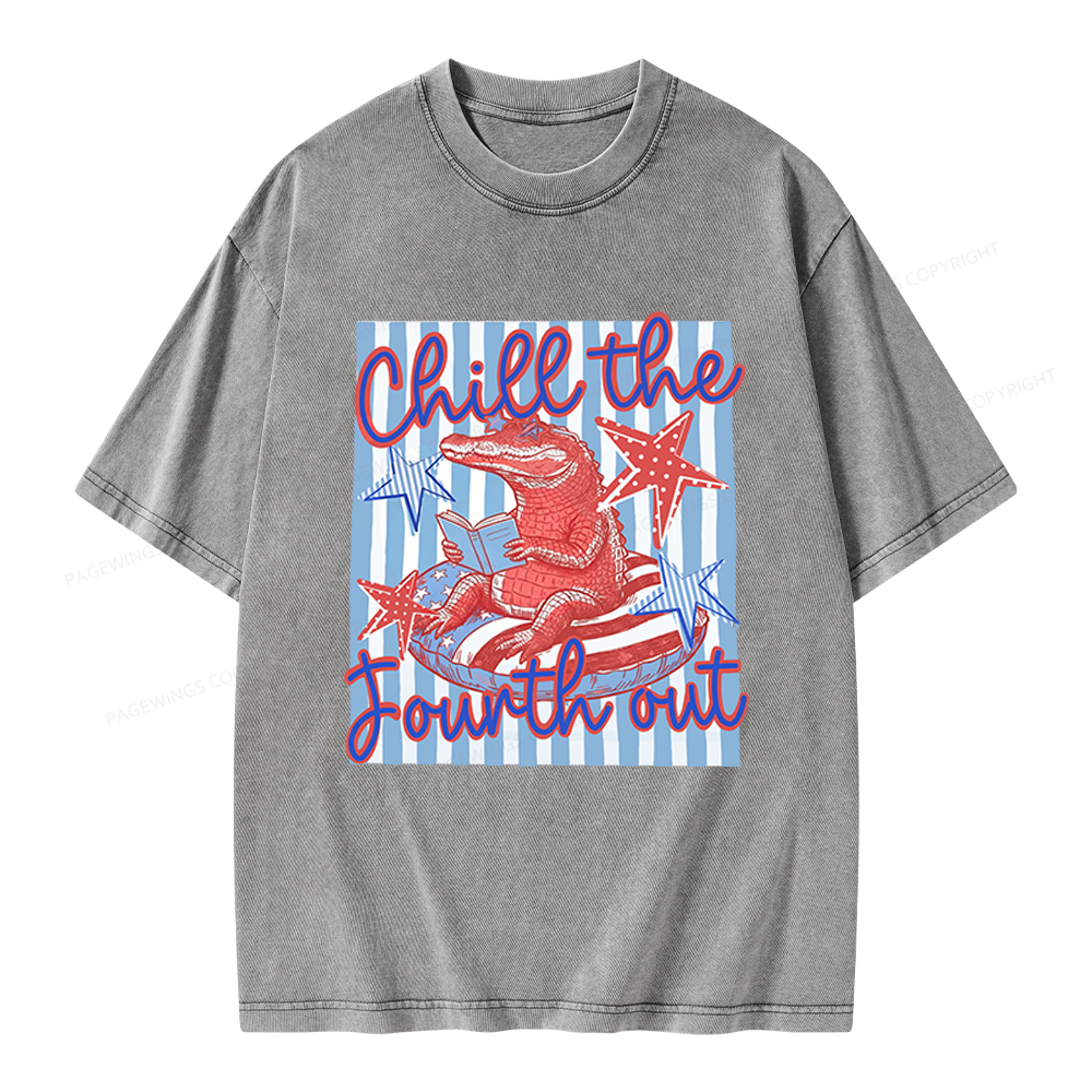Pagewings Chill The Fourth Out Unisex Washed T-shirt