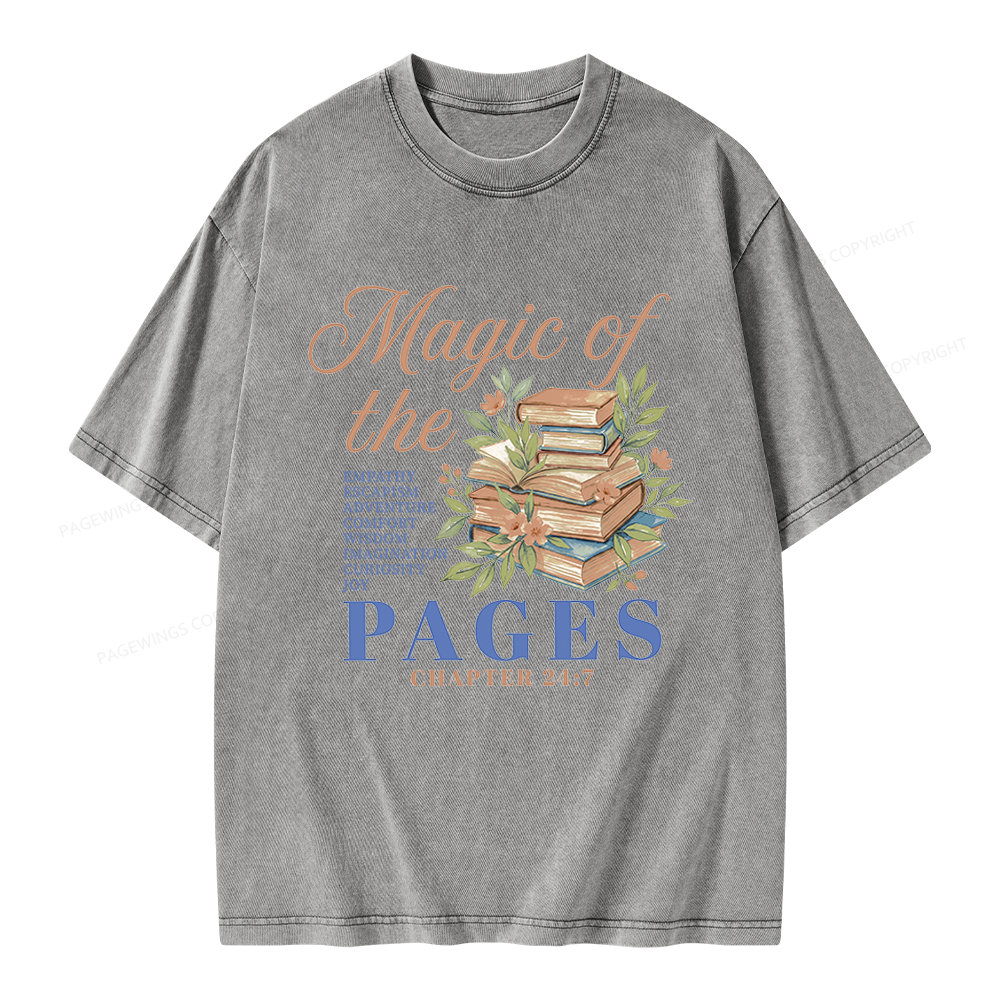 Pagewings Magic Of The Pages Unisex Washed T-shirt