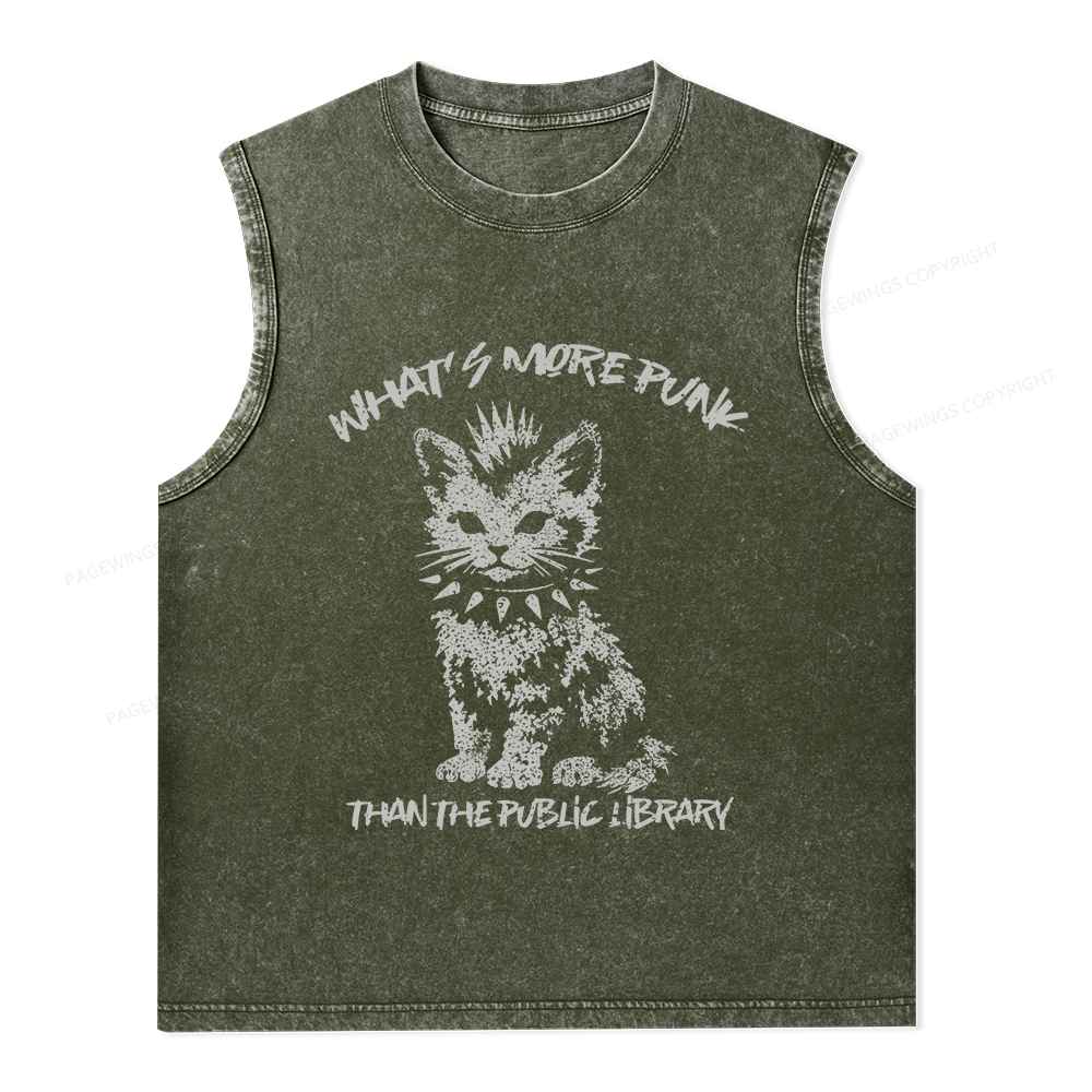 Pagewings What's More Punk Than The Public Library Unisex Washed Tank Top