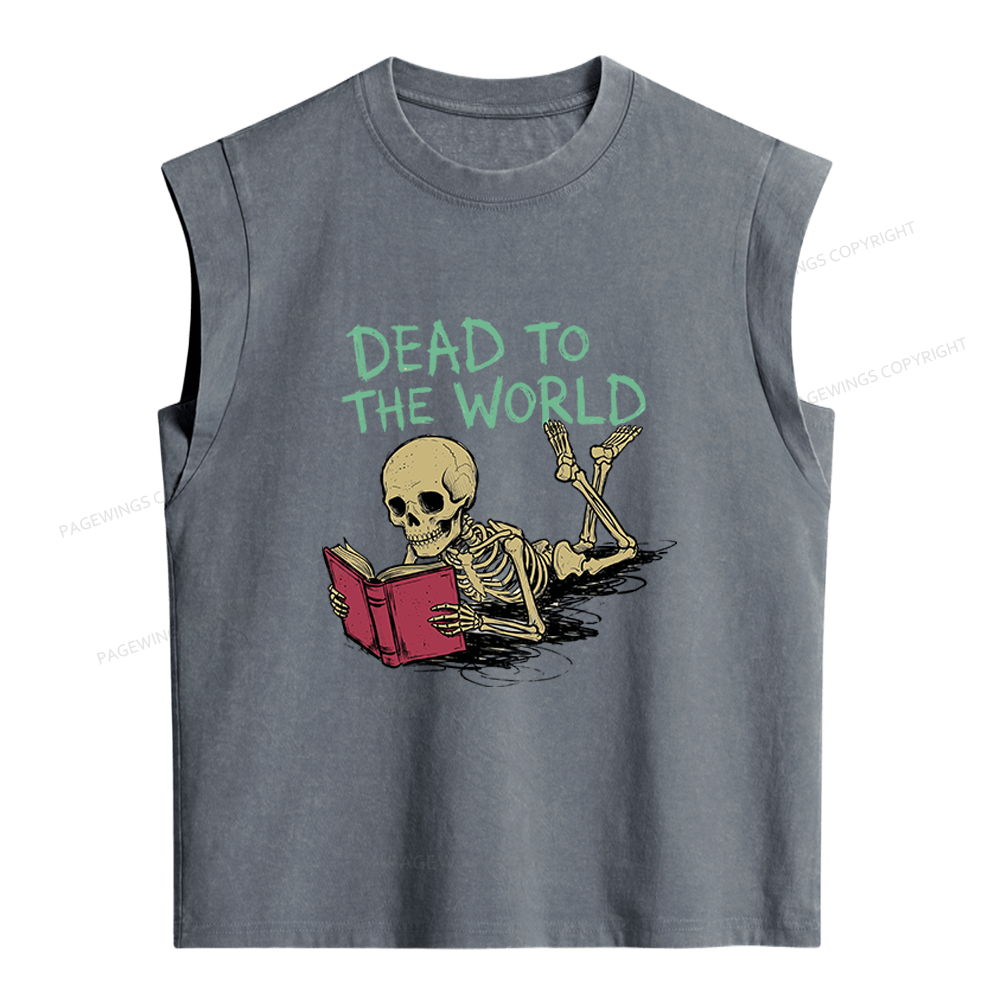 Pagewings Dead To The World Women's Washed Tank Top