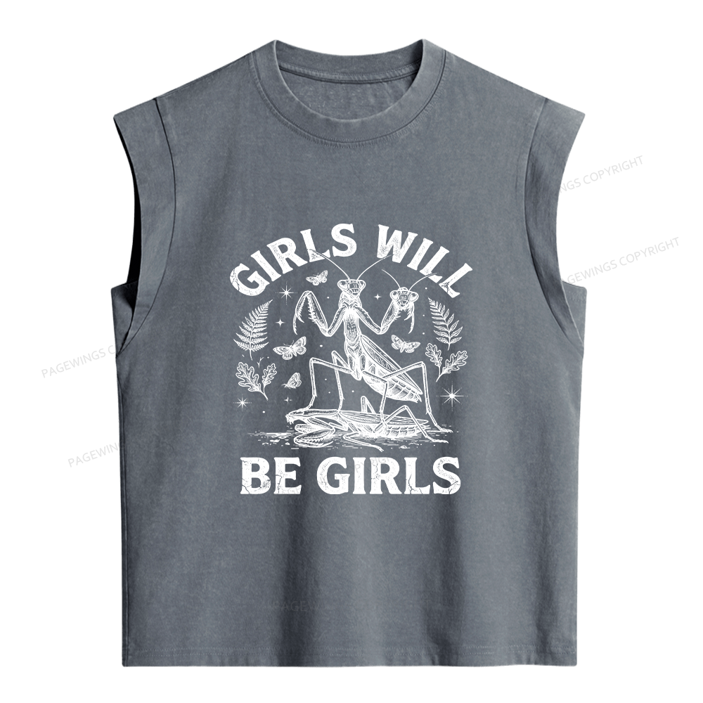 Pagewings Girls Will Be Girls Women's Washed Tank Top