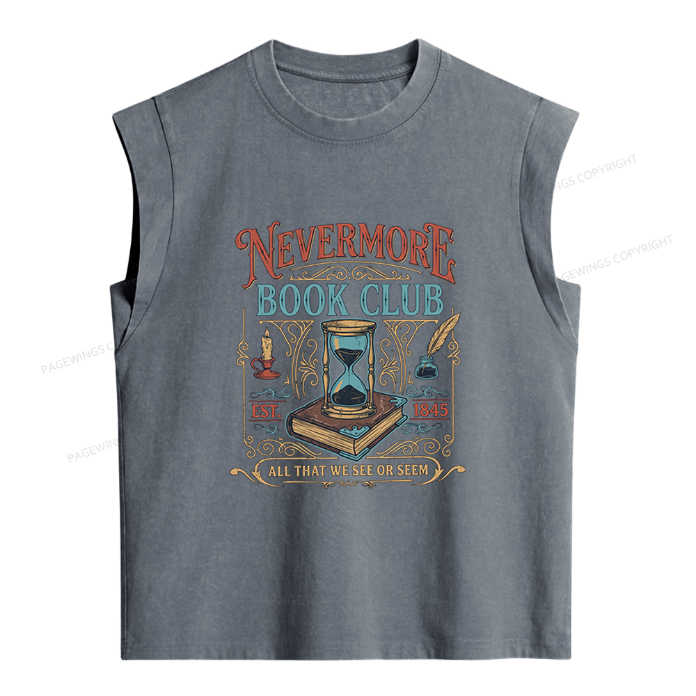 Pagewings Nevermore Book Club Women's Washed Tank Top